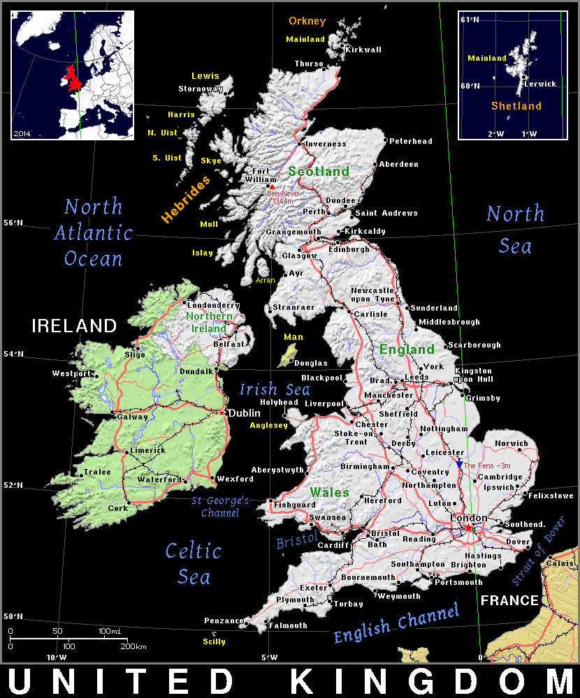 United Kingdom Map Printable