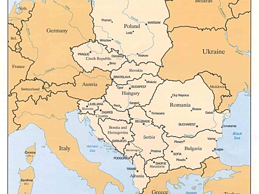 General Map Of Eastern Europe