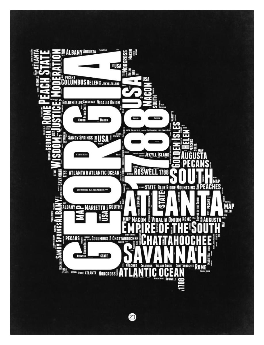 Printable Georgia Map Black And White