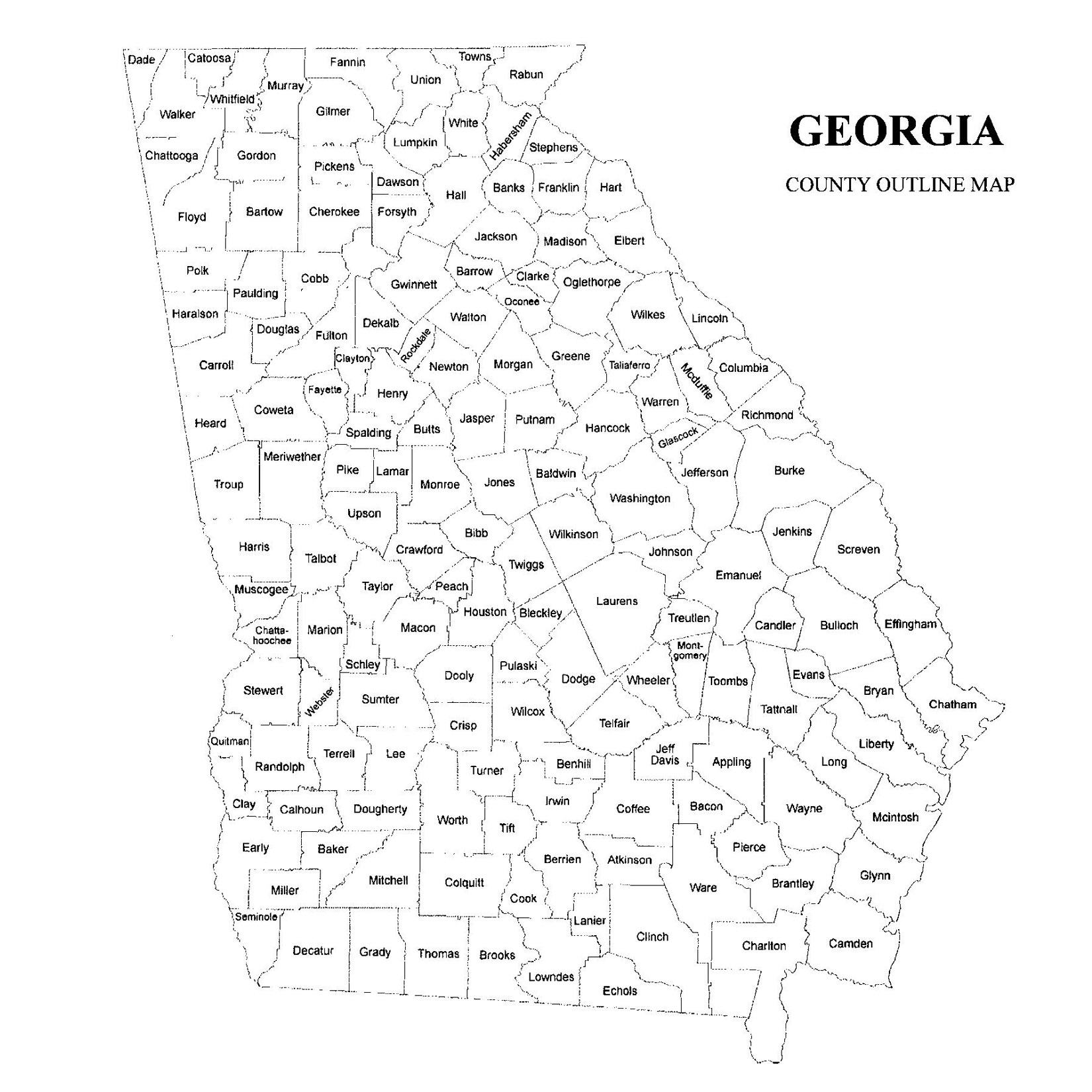 Map Of Ga Printable