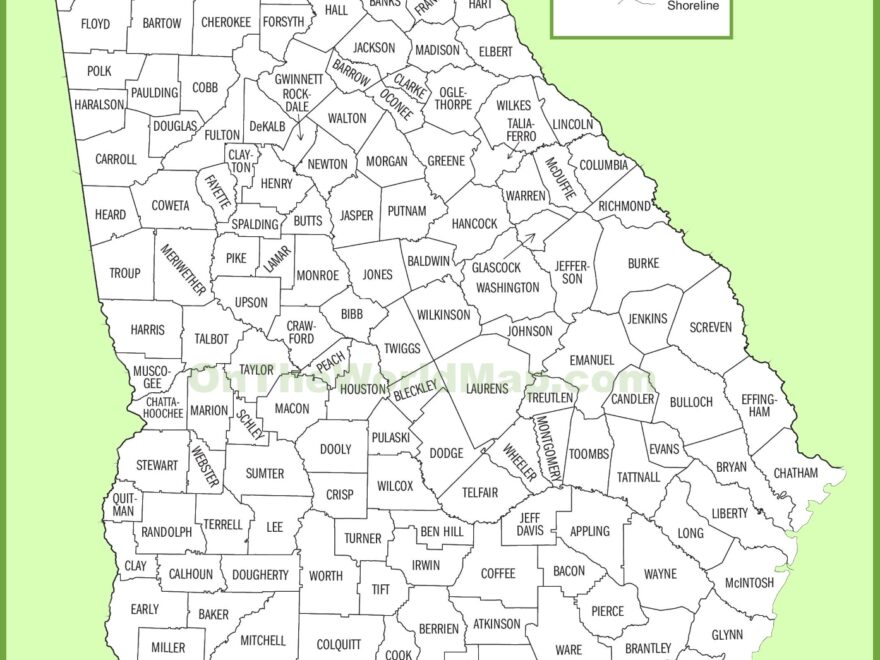 Georgia County Map Ontheworldmap