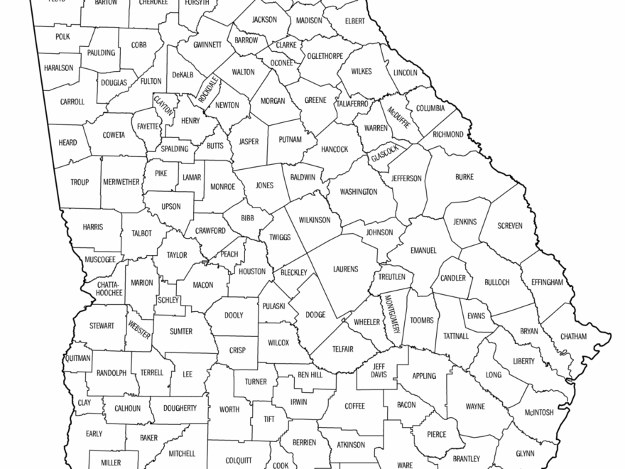 Georgia County Map Printable State Map With County Lines Free Printables Monograms Design Tools Patterns DIY Projects