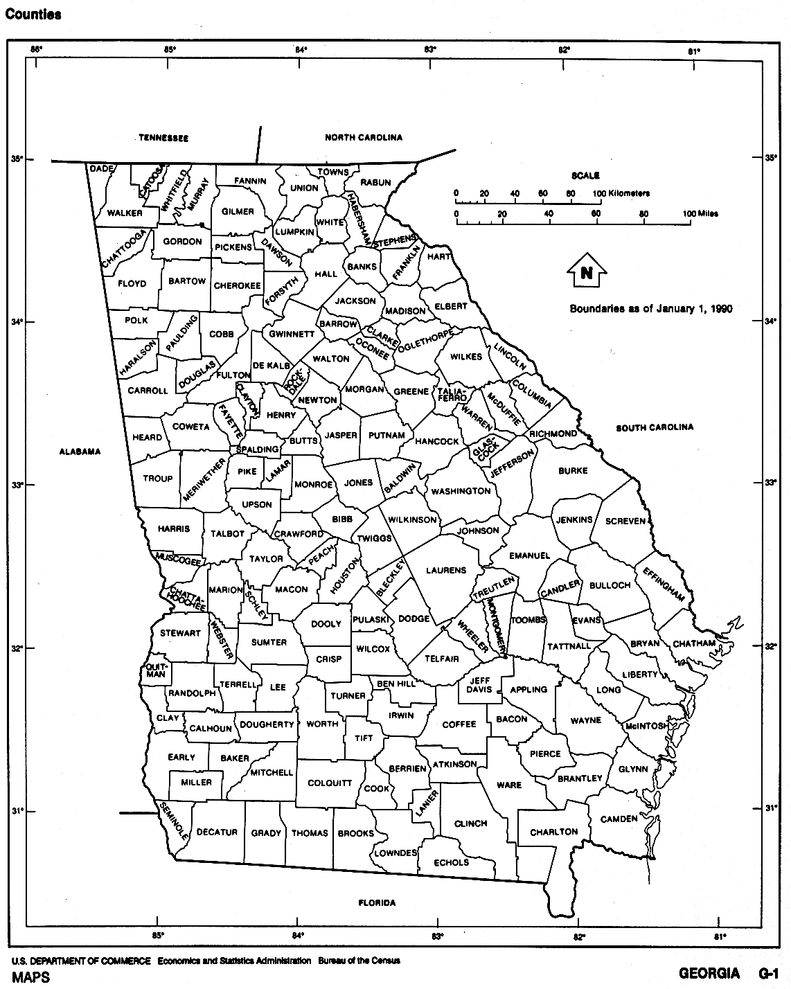 Georgia Map Outline Printable