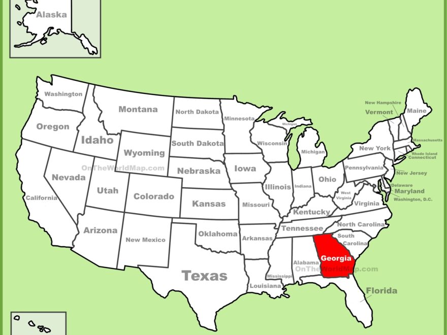 Georgia Location On The U S Map Ontheworldmap