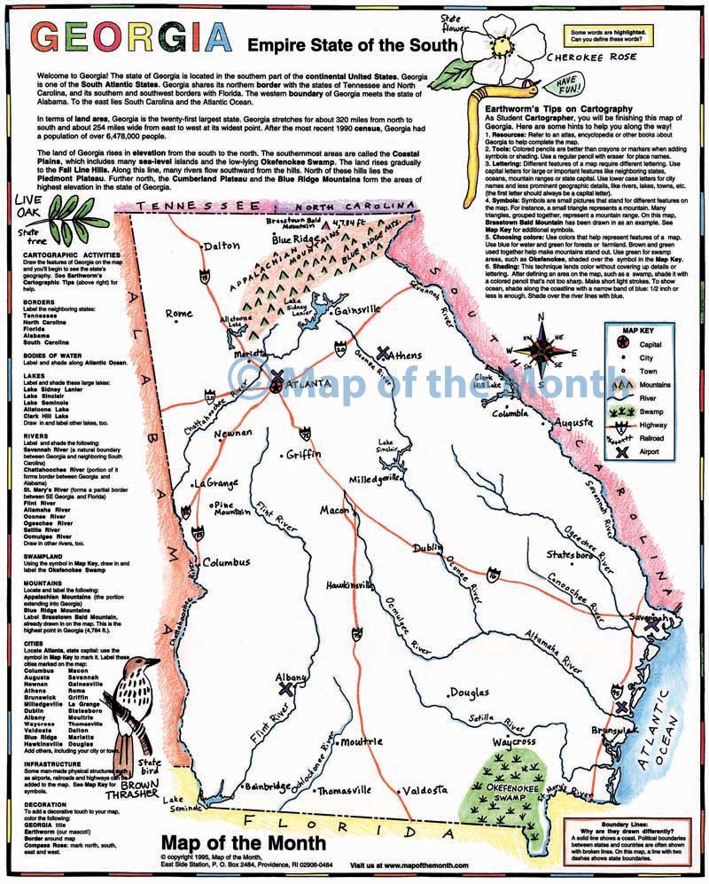 Georgia Regional Map Printable