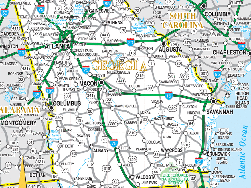 Georgia Road Map