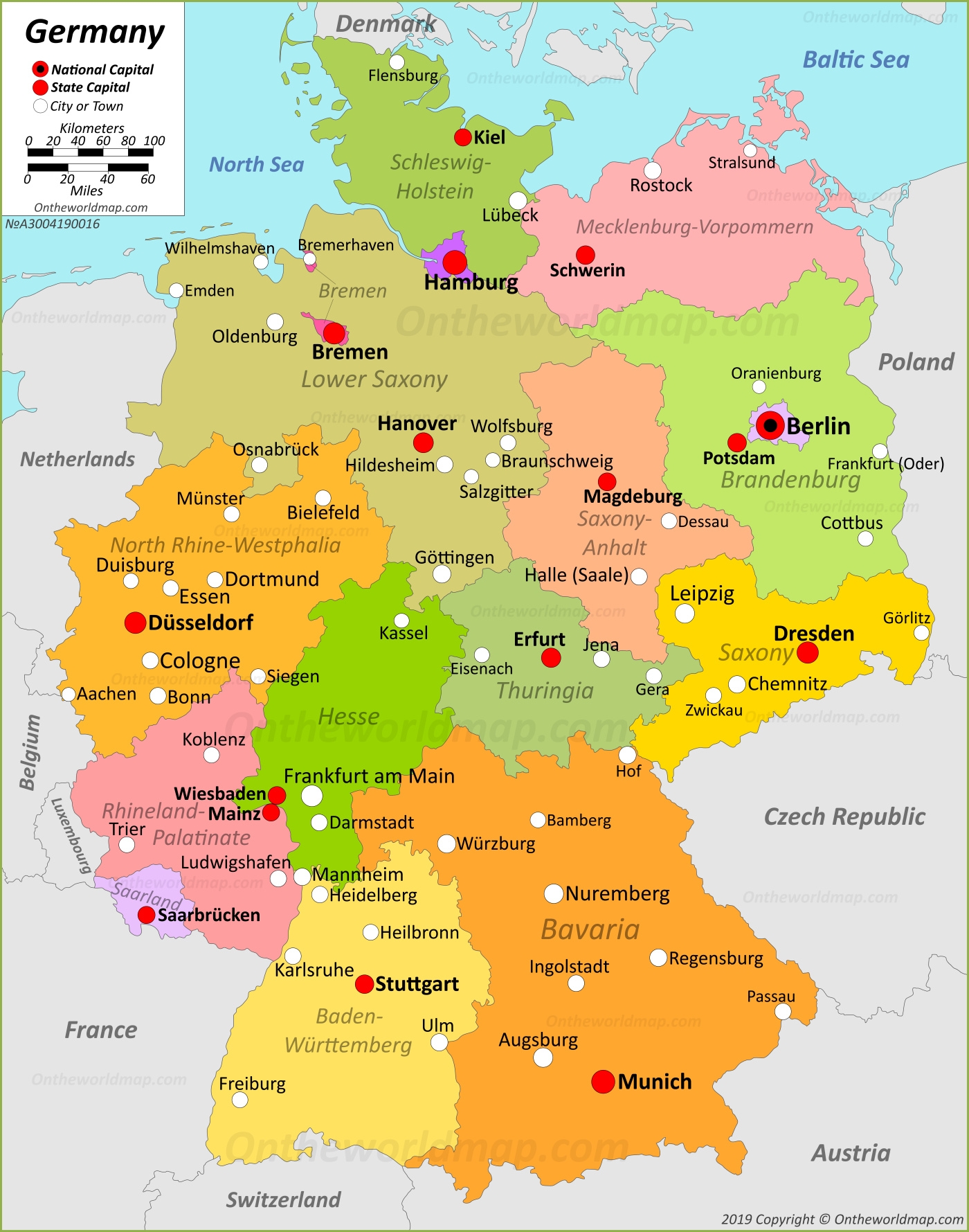 Germany Map Printable Free