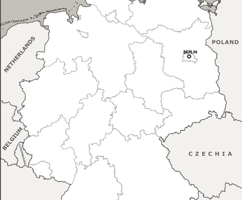 Germany Outline Map Germany Outline Map With State Boundaries