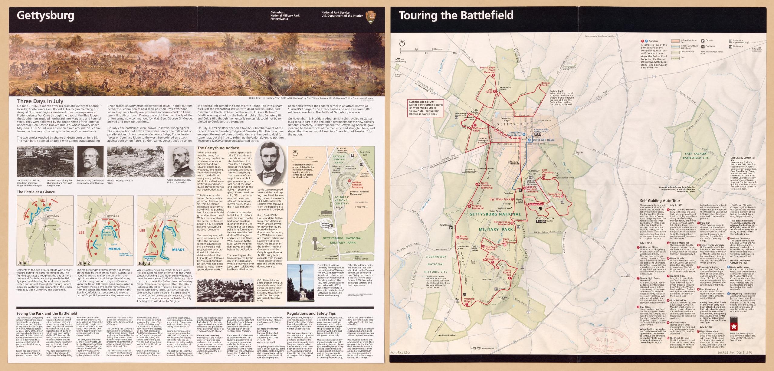 Printable Tour Est Map Of Gettysburg Pa Printable Tour Est Map Of Gettysburg Pa