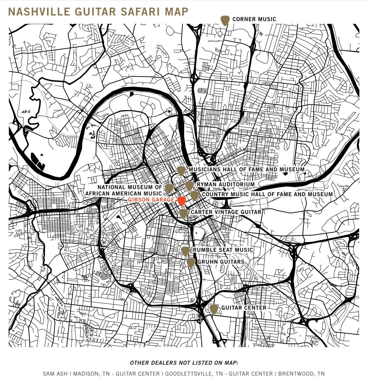 Printable Nashville Venue Map Printable Nashville Venue Map