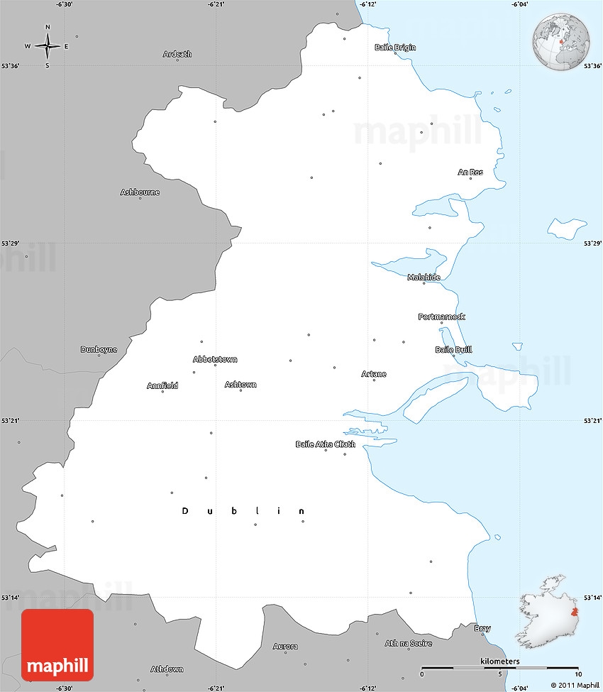 Printable Blank Map Of Dublin
