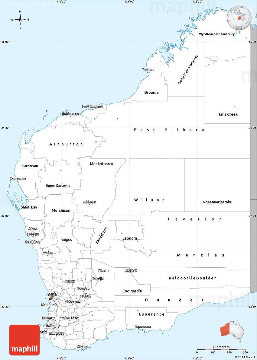 Printable Map Western Australia Printable Map Western Australia