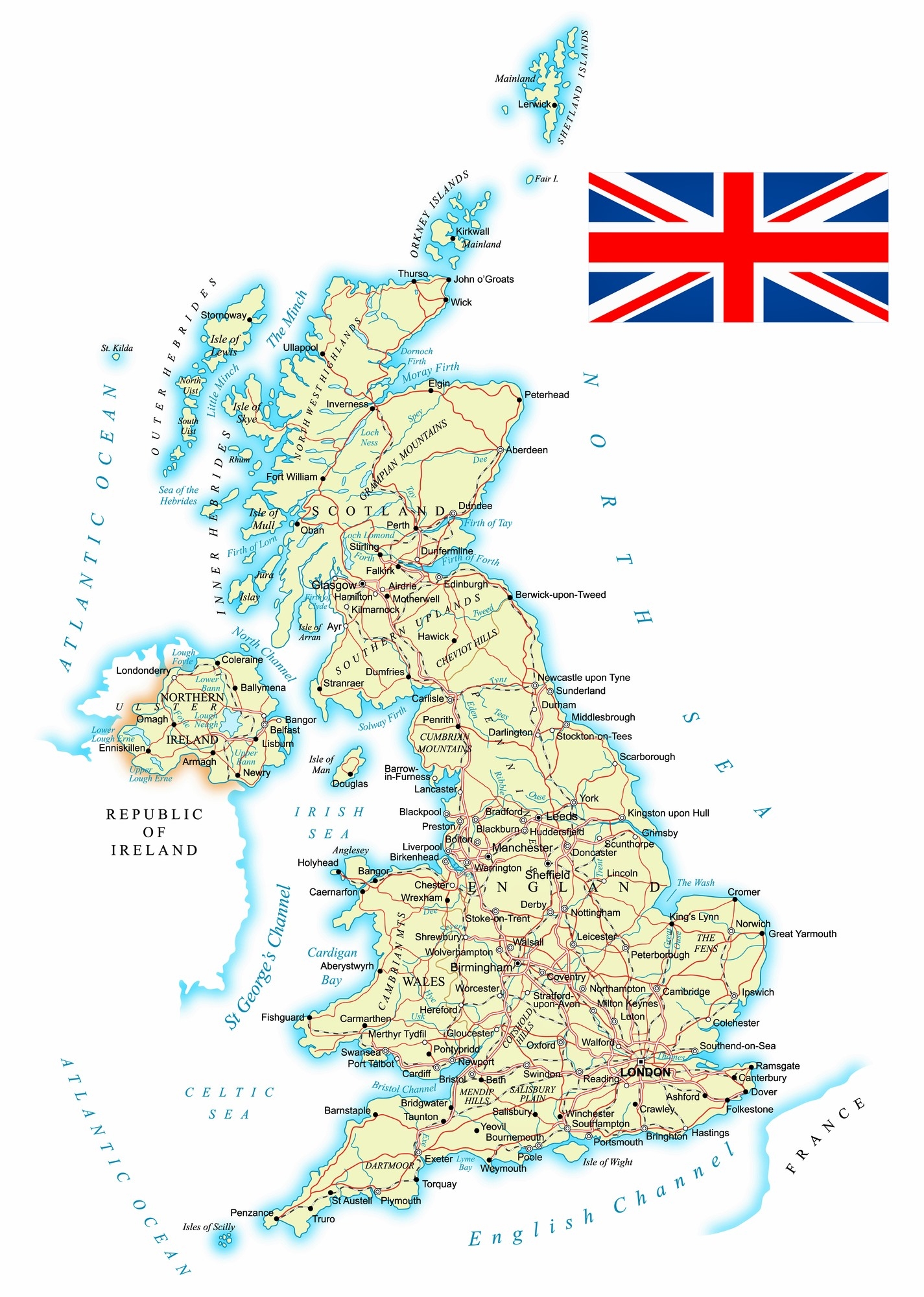 Free Printable Map England