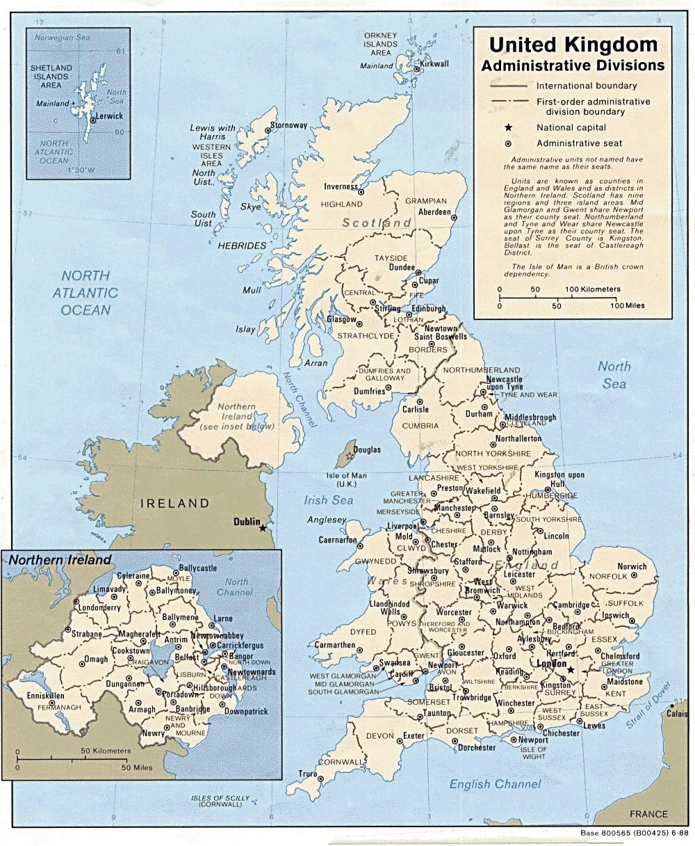 A3 Printable Map Of England