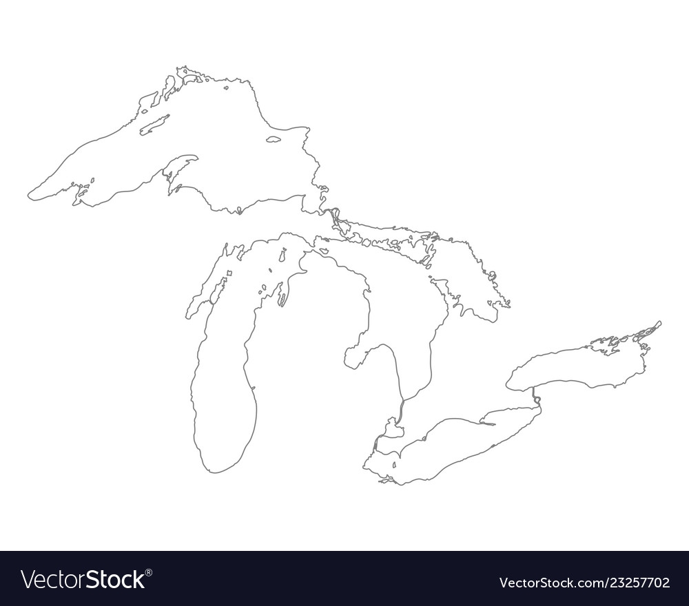 Great Lakes Map Royalty Free Vector Image VectorStock
