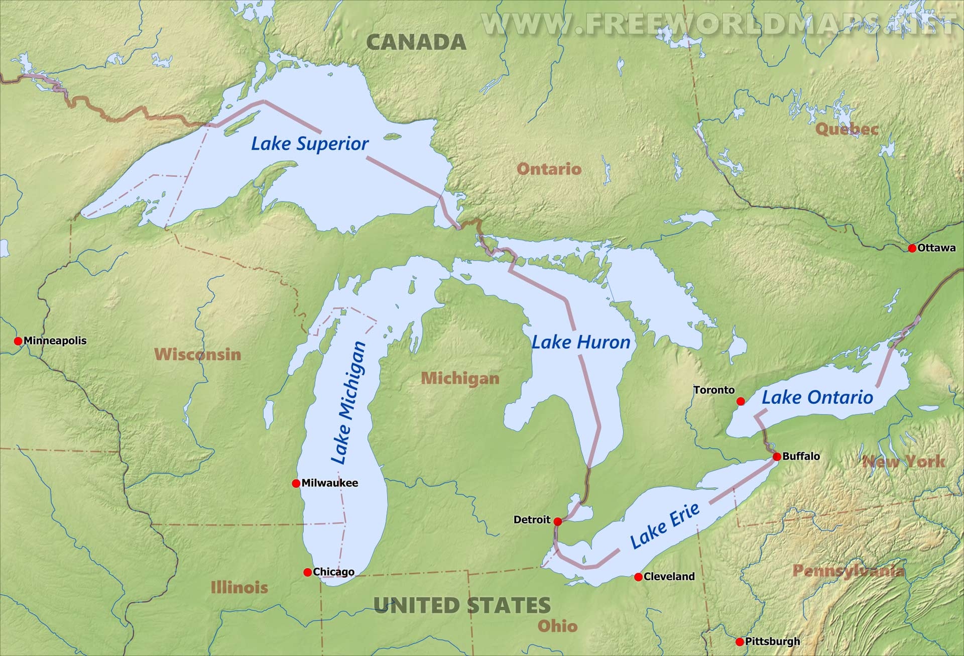 Great Lakes Map Outline Printable