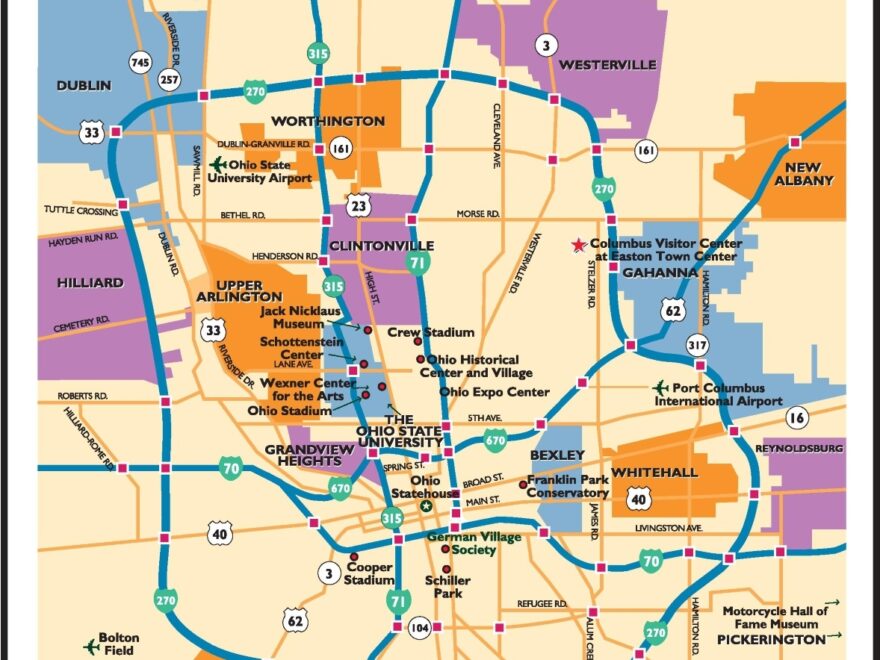 Greater Columbus Map Ontheworldmap