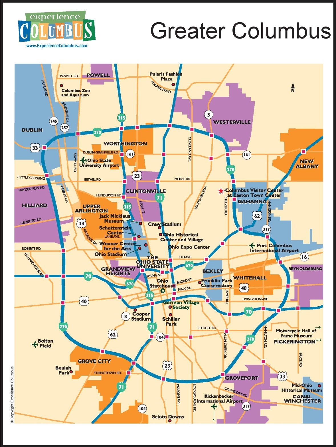 Greater Columbus Map Ontheworldmap