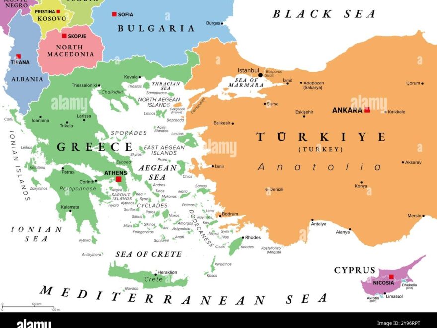 Greece Turkey And Aegean Sea Map Hi res Stock Photography And Images Alamy