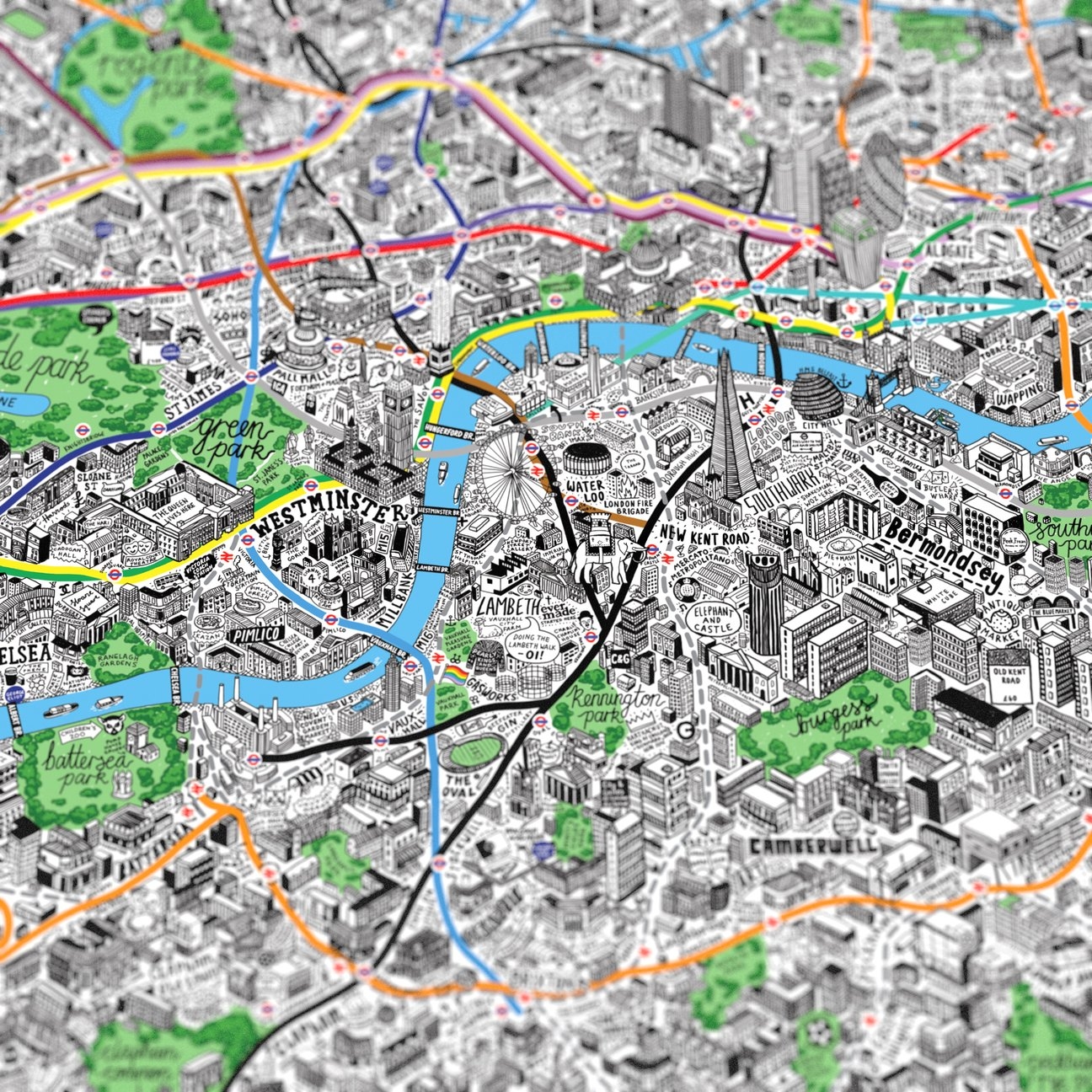 Hand Drawn Map Of London 2021 Jenni Sparks