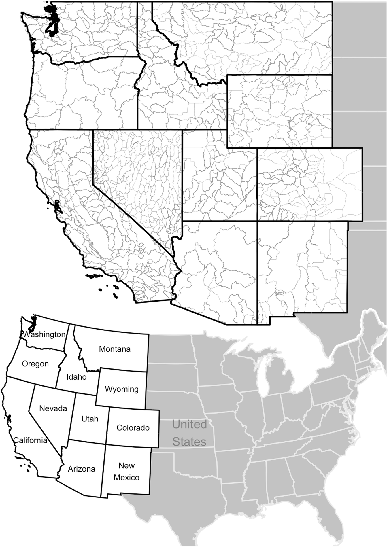 Western United States Blank Map Printable