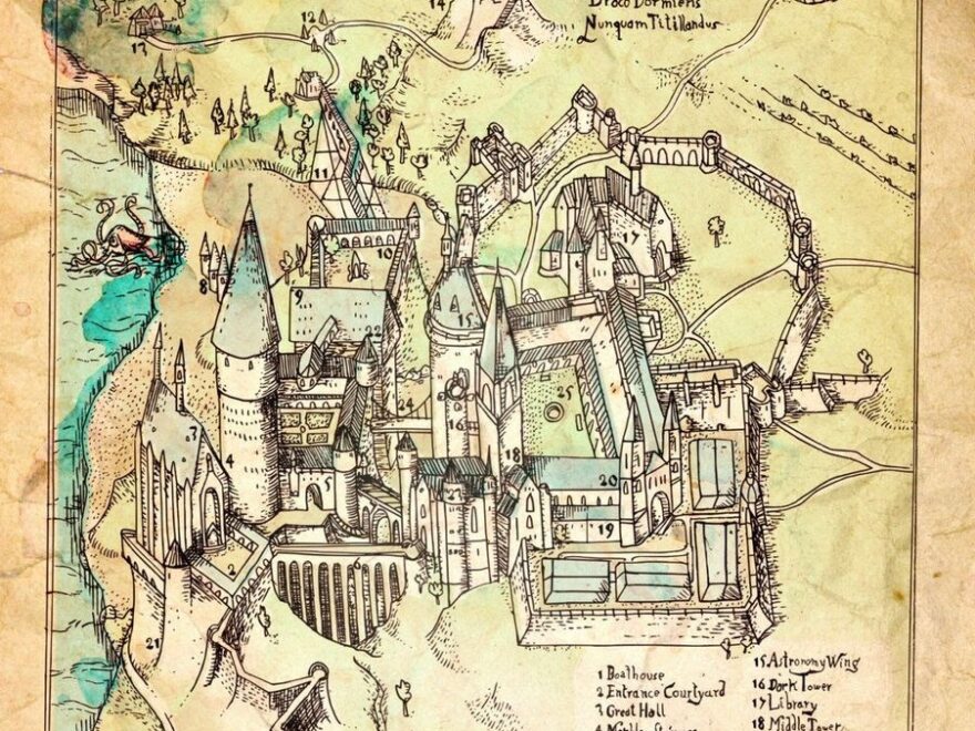 HARRY POTTER HOGWARTS MAP POSTER PRINT ART VARIOUS SIZES Worksheets Library