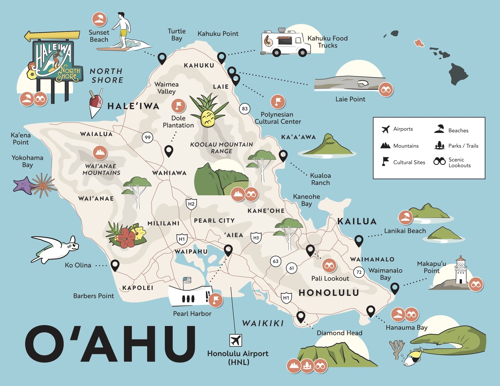 Hawaii Travel Maps Attractions Airports More