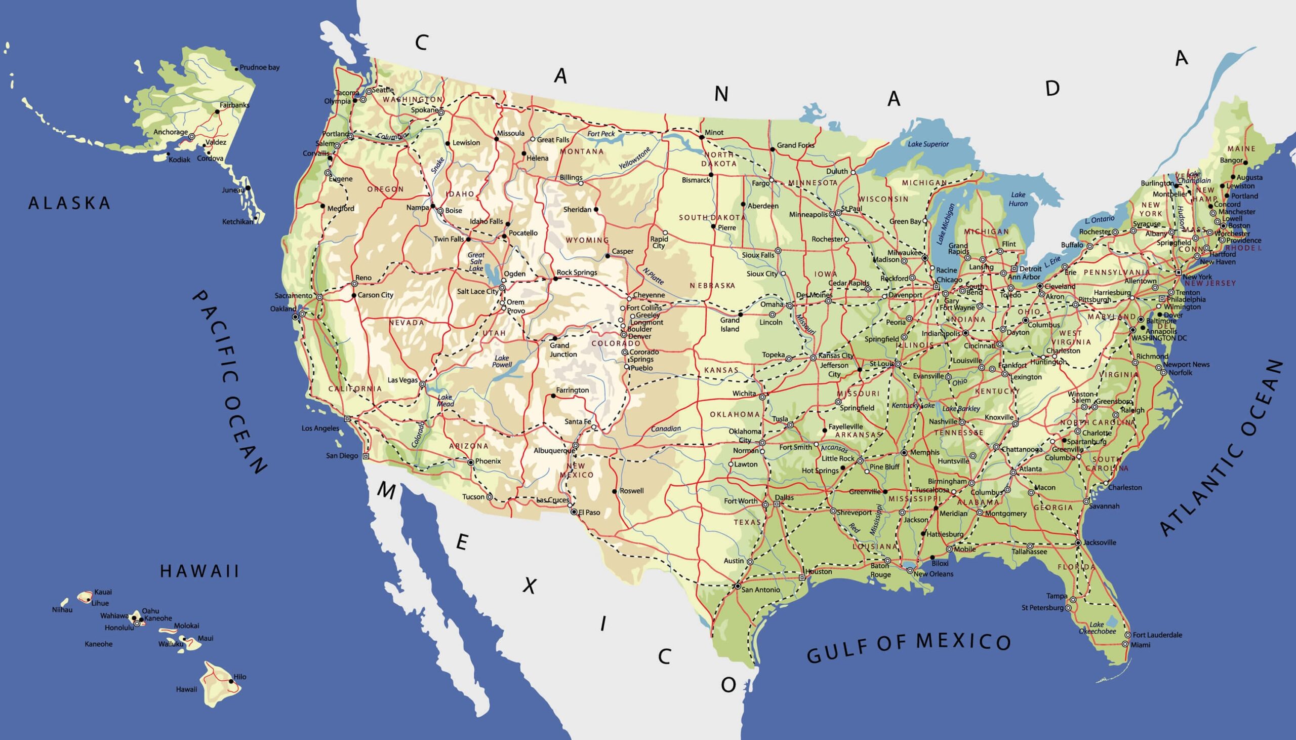 Free Printable Road Map Of Usa Free Printable Road Map Of Usa
