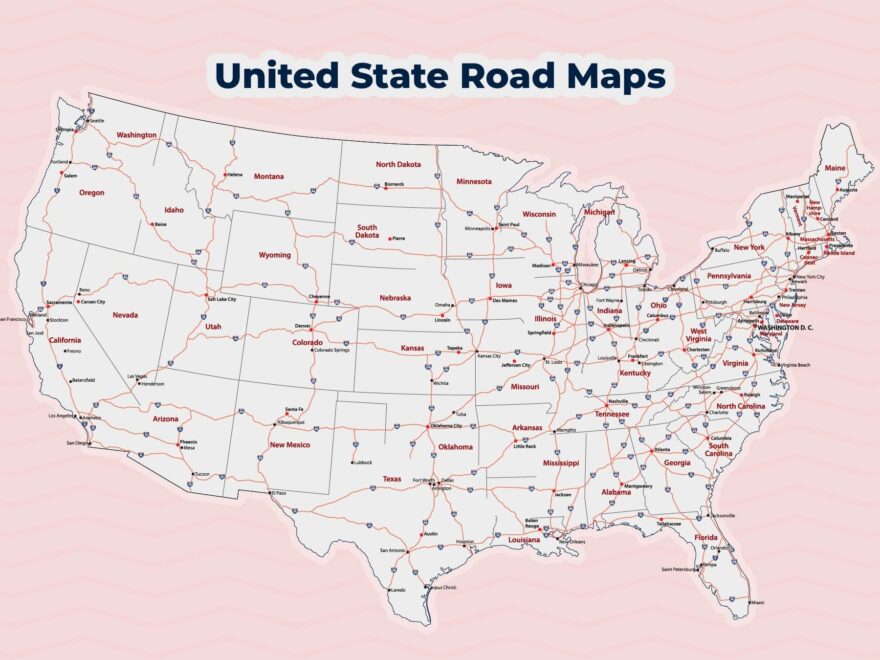 Highly Detailed USA Road Map Our Beautiful Wall Art And Photo Worksheets Library
