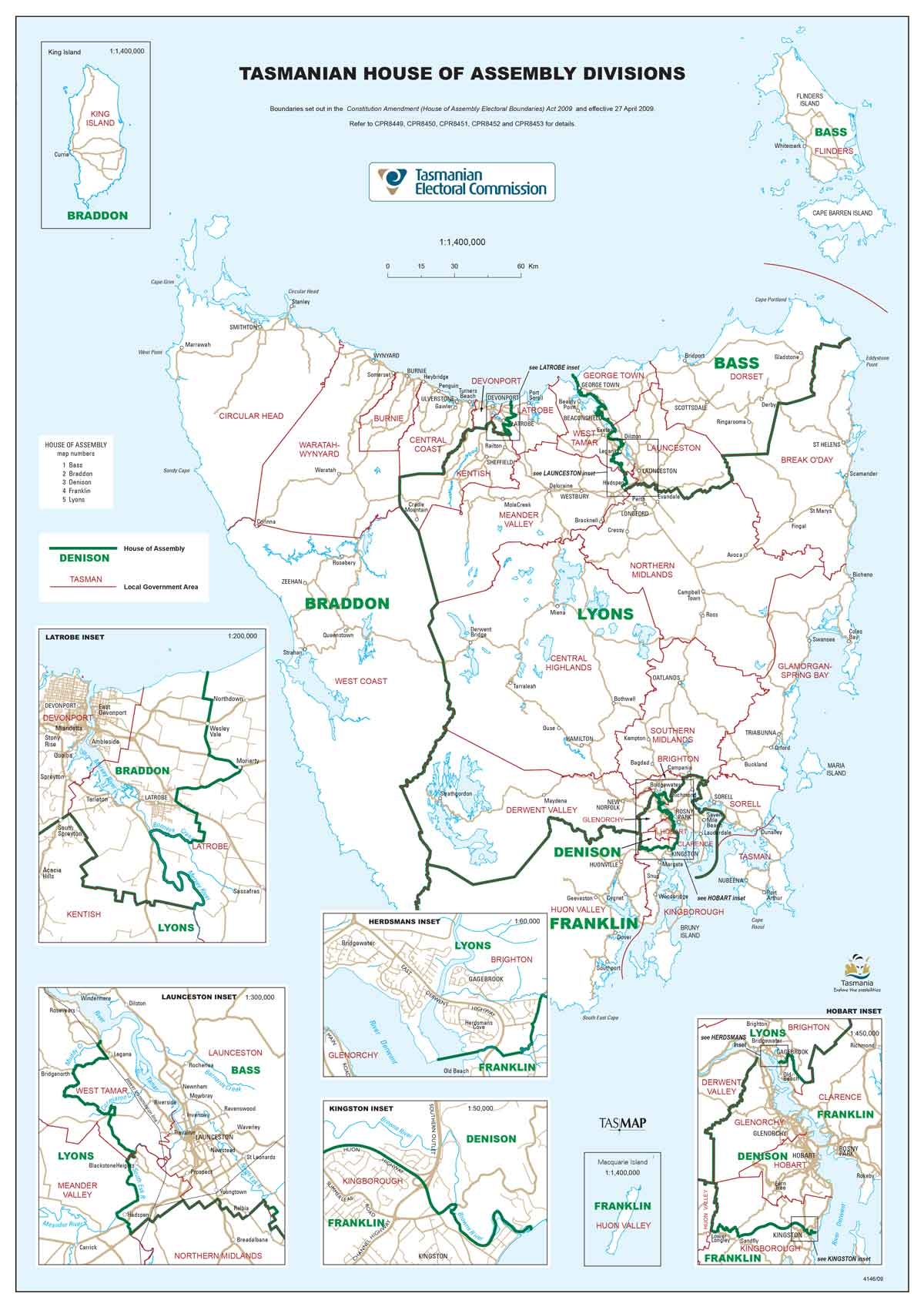 House Of Assembly Divisions Tasmania