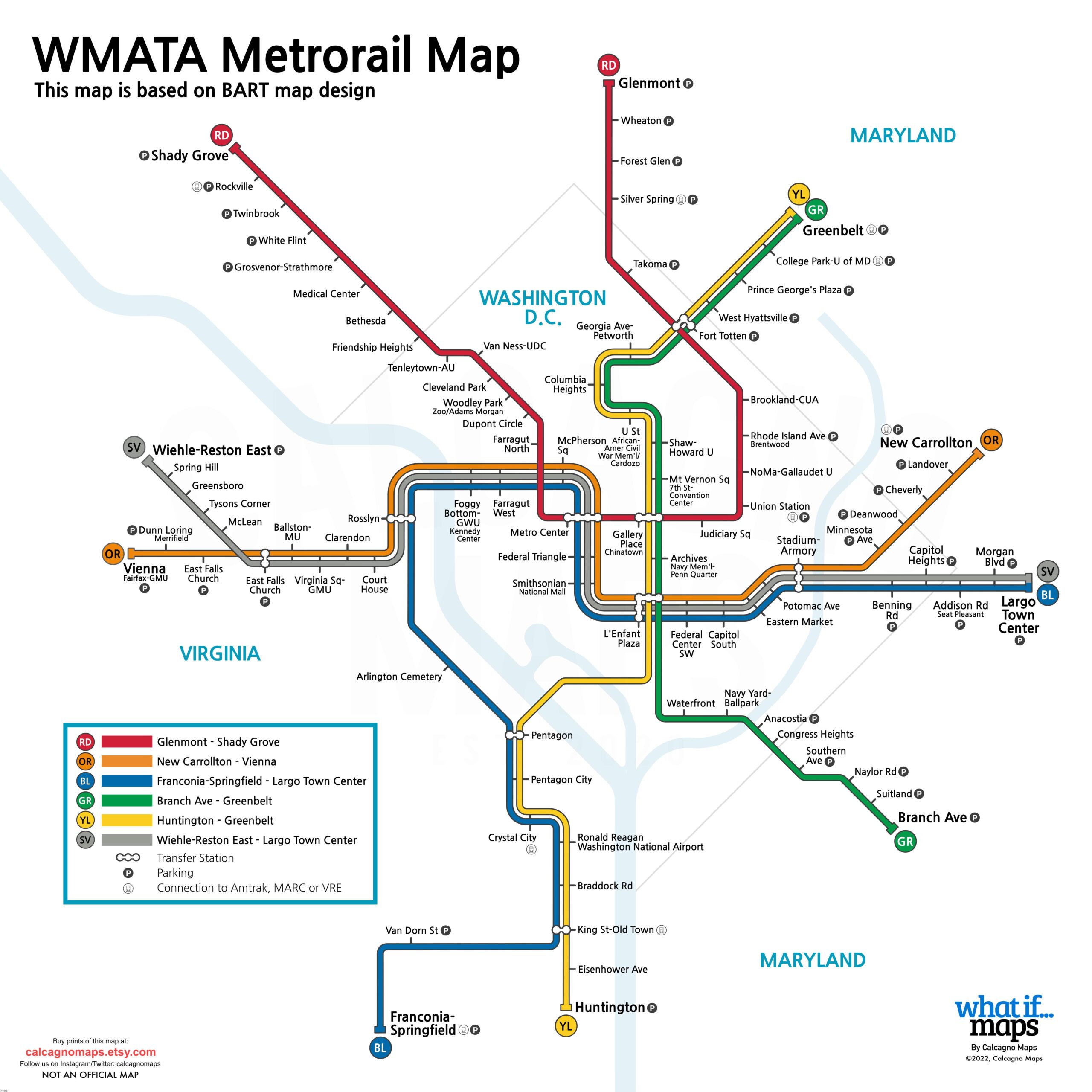 Printable Washington Dc Metro System Map