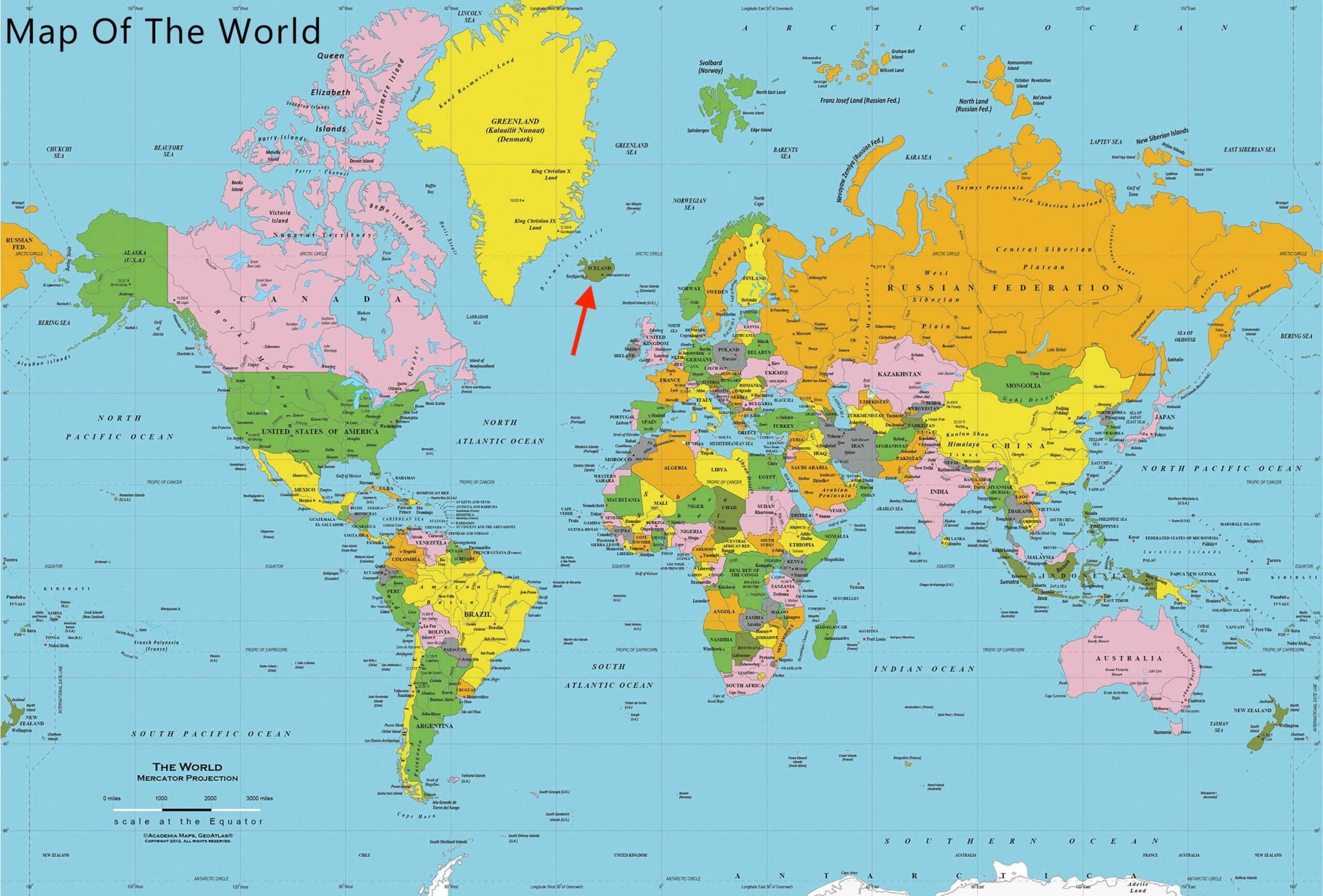 Iceland On World Map Surrounding Countries And Location On Northern Europe Map