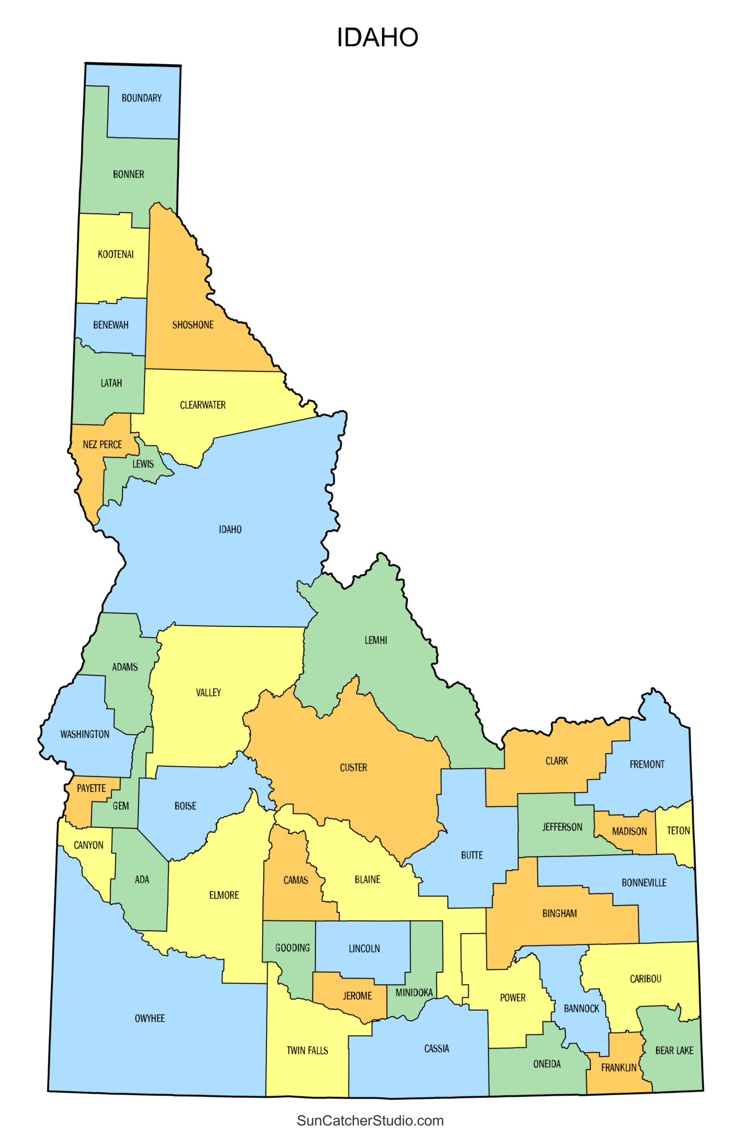 Printable Map Of Idaho