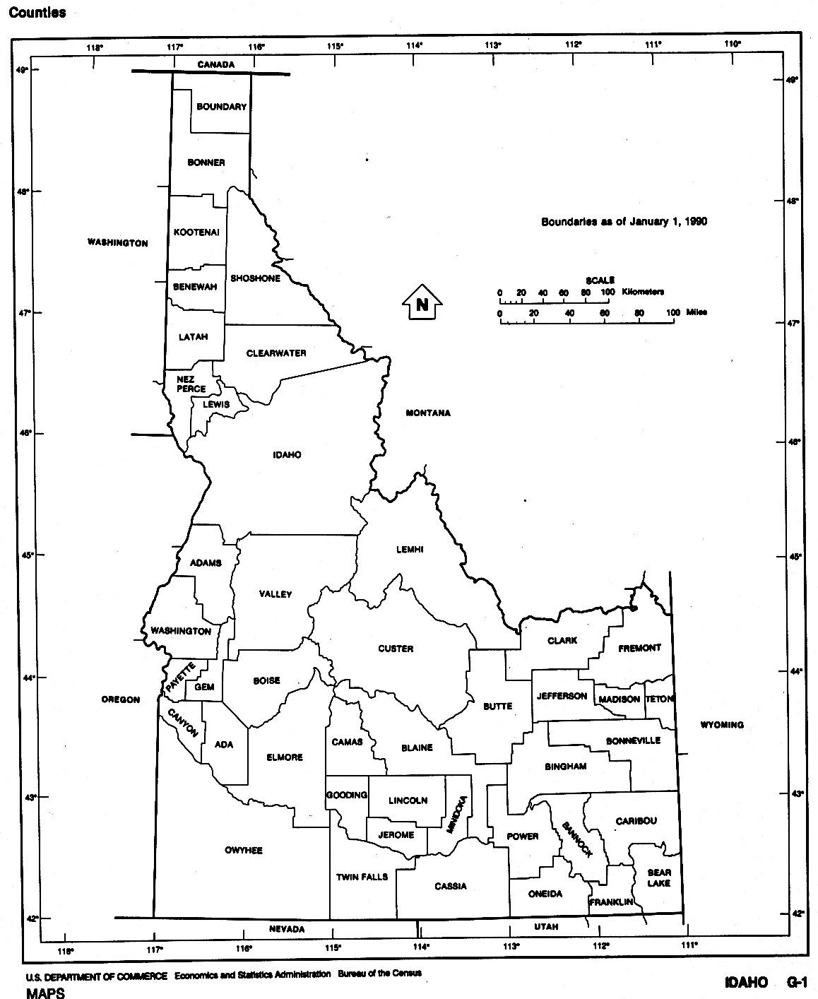 Idaho Free Map