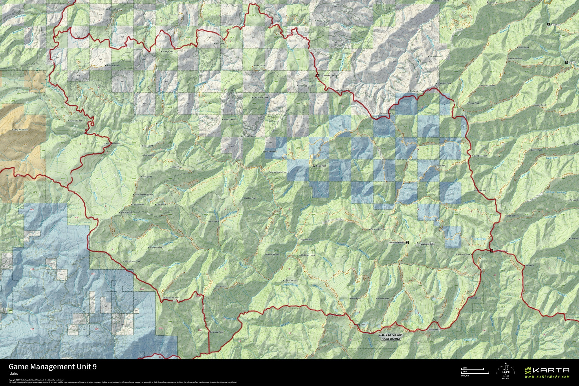 Idaho Grtid Map Printable