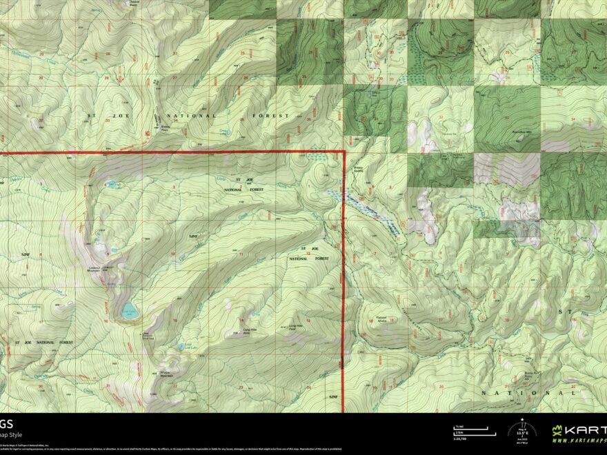 IDAHO GMU 9 MAP Karta Maps