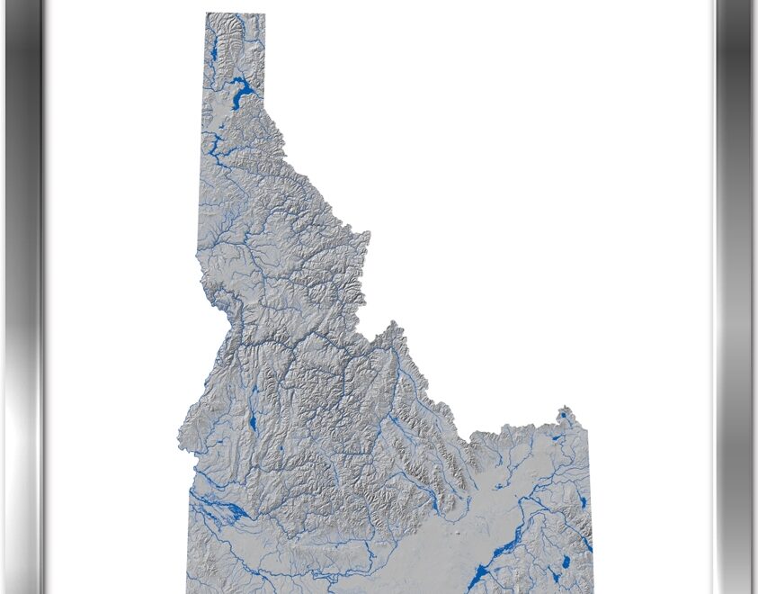 Idaho Rivers Lakes Map US River Maps