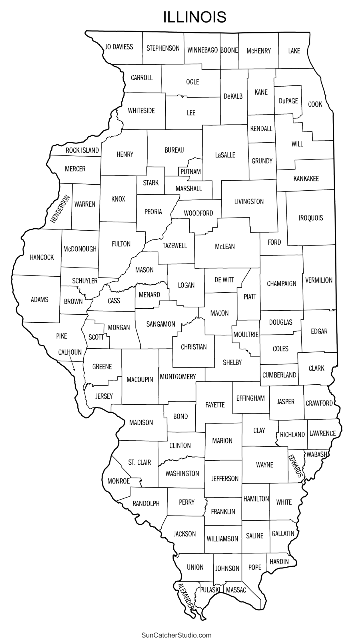 Free Printable Map Of Illinois Free Printable Map Of Illinois
