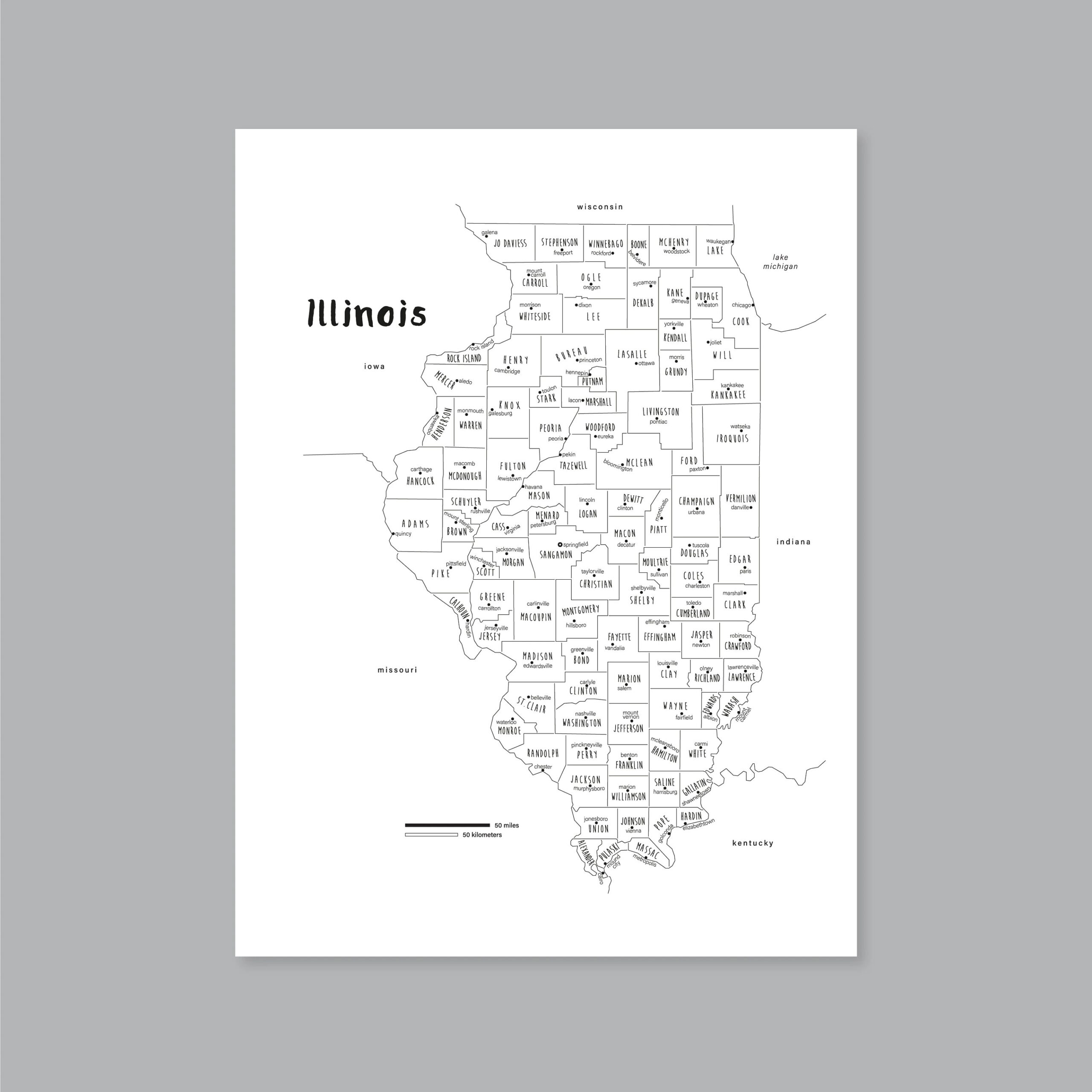 Printable Map Of Illinois Cities