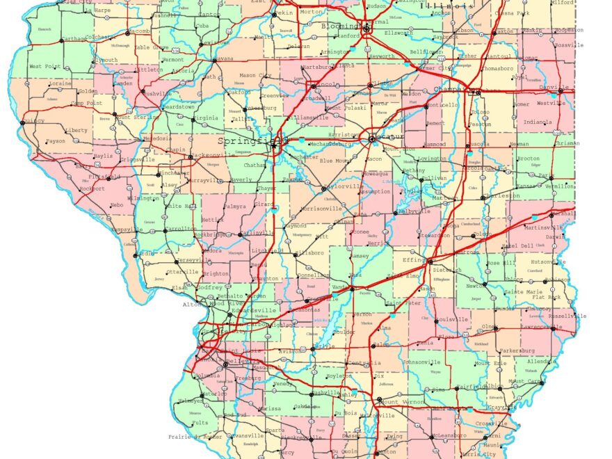 Illinois Printable Map
