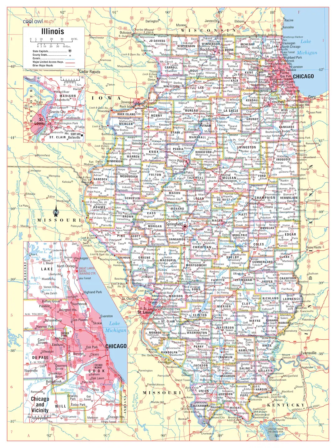 Printable Road Map Of Illinois