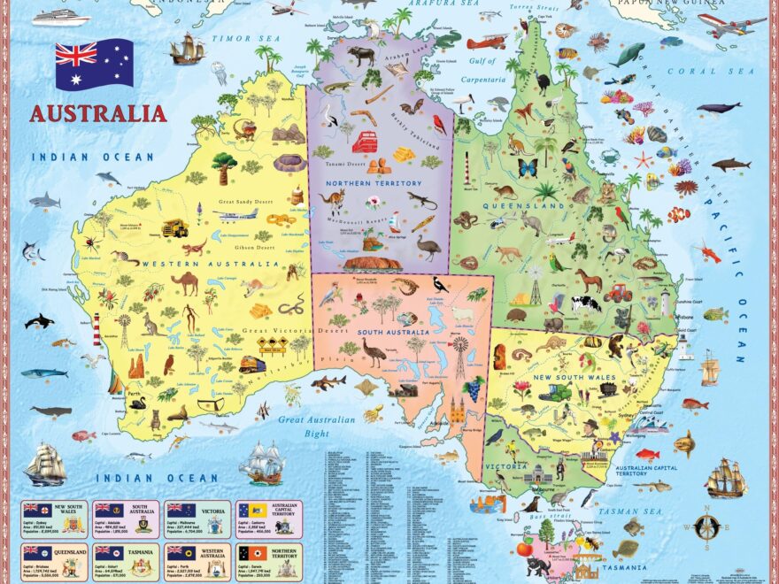 Illustrated Map Of Australia For Kids 9789871663101 Amazon au Books