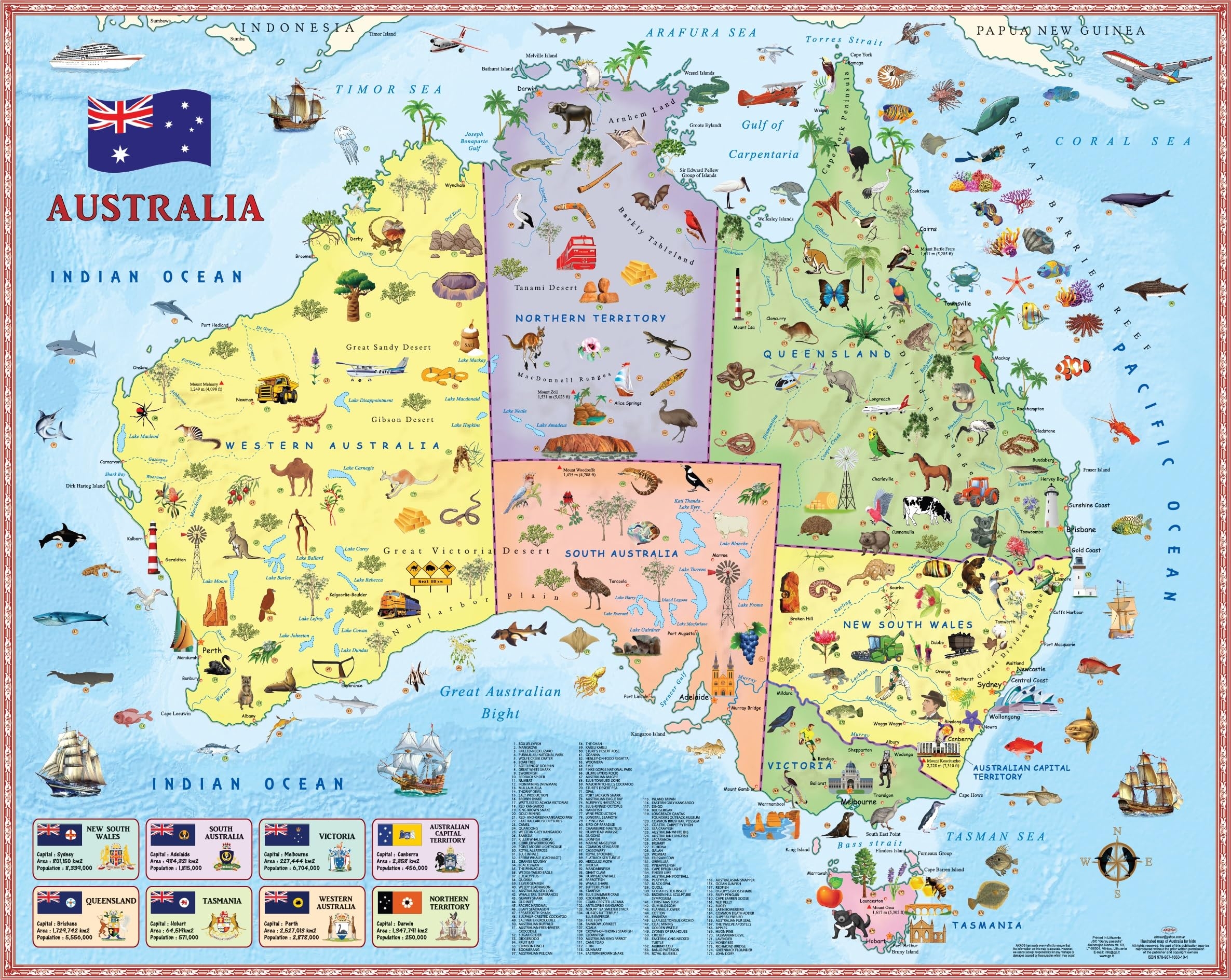 Illustrated Map Of Australia For Kids 9789871663101 Amazon au Books