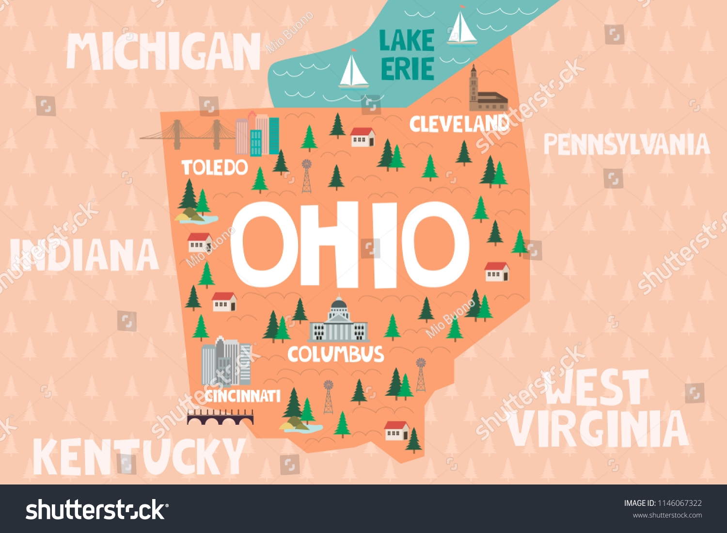 Printable Map Of Ohio With Landmarks