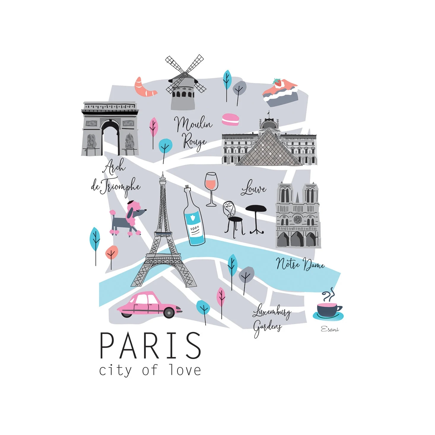 Paris Easy Sights Map Printable Paris Easy Sights Map Printable