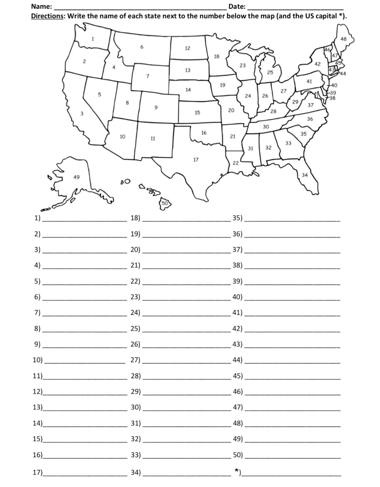 Image Result For Printable Map Of The Usa With State Names