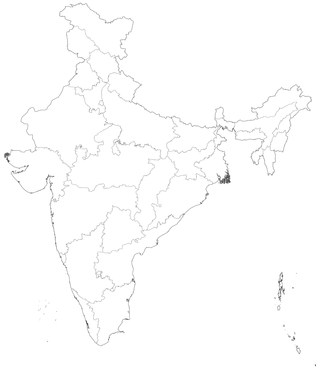 India Political Map Printable
