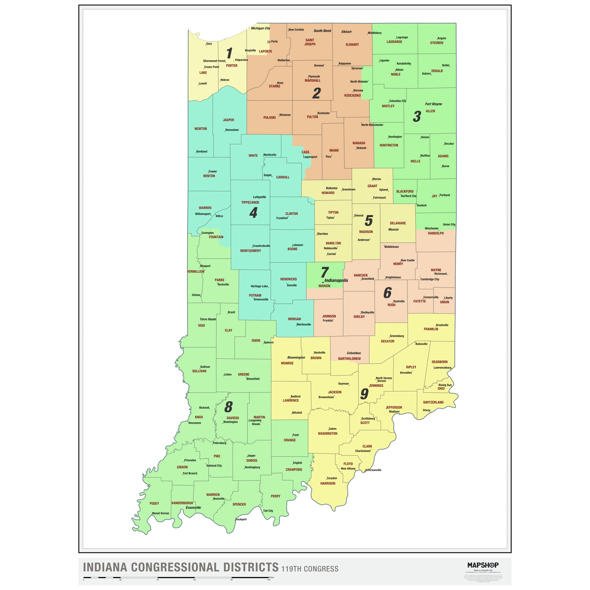 Printable Map Of Central Indiana