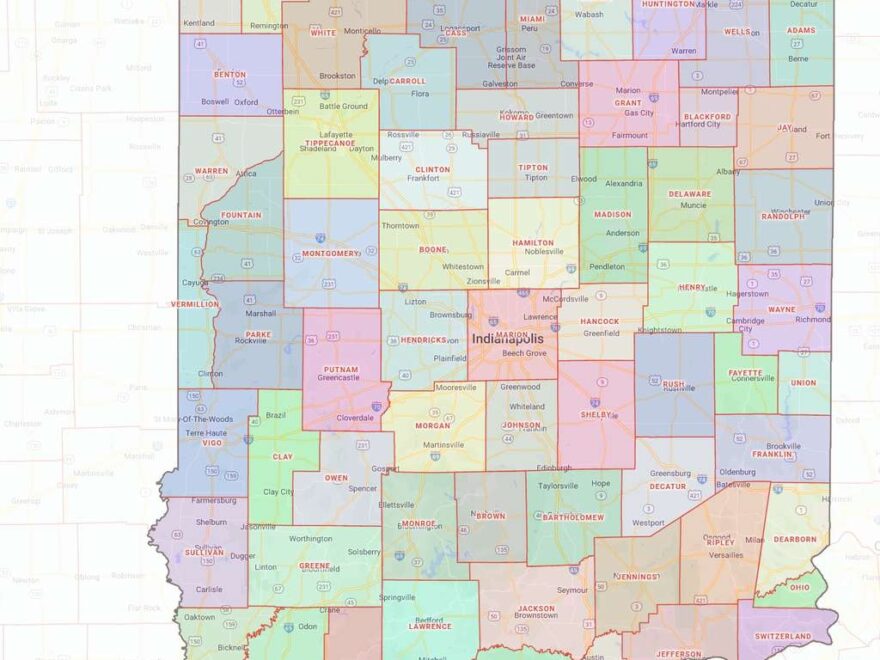Indiana County Map Shown On Google Maps