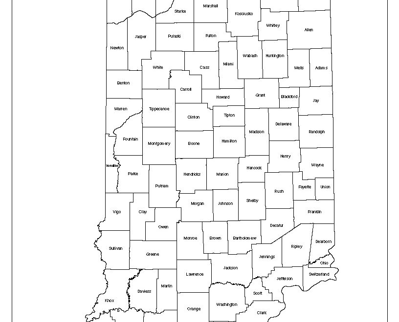 Indiana Labeled Map